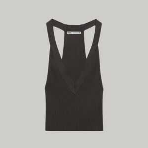 EUC Zara Basic Ribbed Crop Top